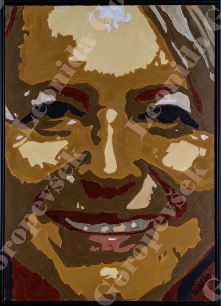 Akril na platnu - "Avtoportret" - 70x50cm - Leonida Goropevšek
