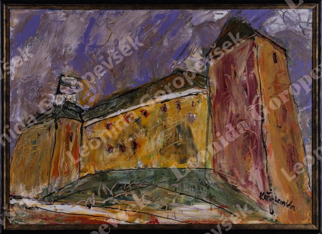 Akril na platnu - "Ljubljanski grad" - 70x50cm - Leonida Goropevšek